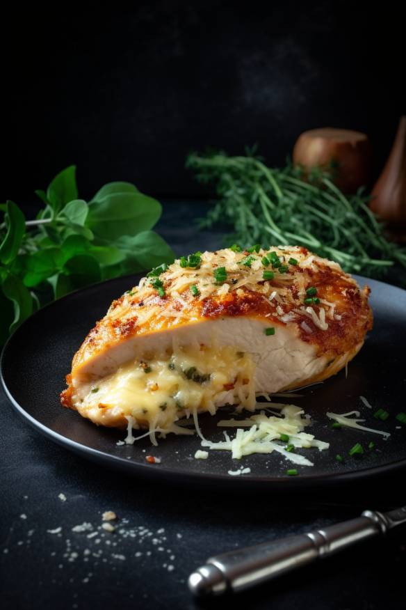 Gebackenes Hähnchenbrustfilet mit Parmesan-Kräuterkruste