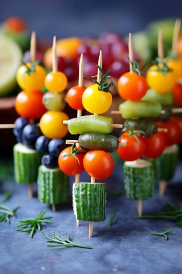 Bunte Gemüsespieße - Kindergeburtstag Fingerfood