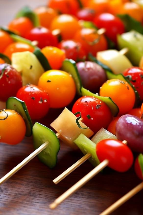 Bunte Gemüsespieße - Kindergeburtstag Fingerfood