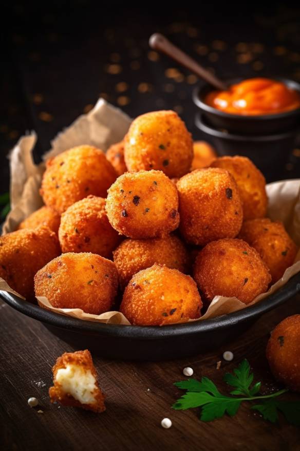 Knusprige Käsebällchen - Fingerfood aus dem Backofen