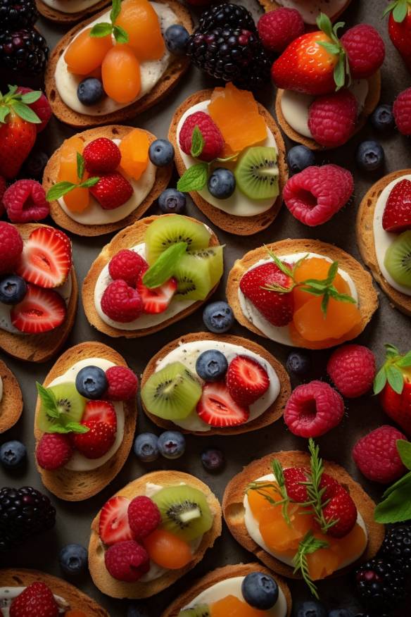 Fruchtige Mini-Crostini - Ein erfrischendes Häppchen für warme Tage