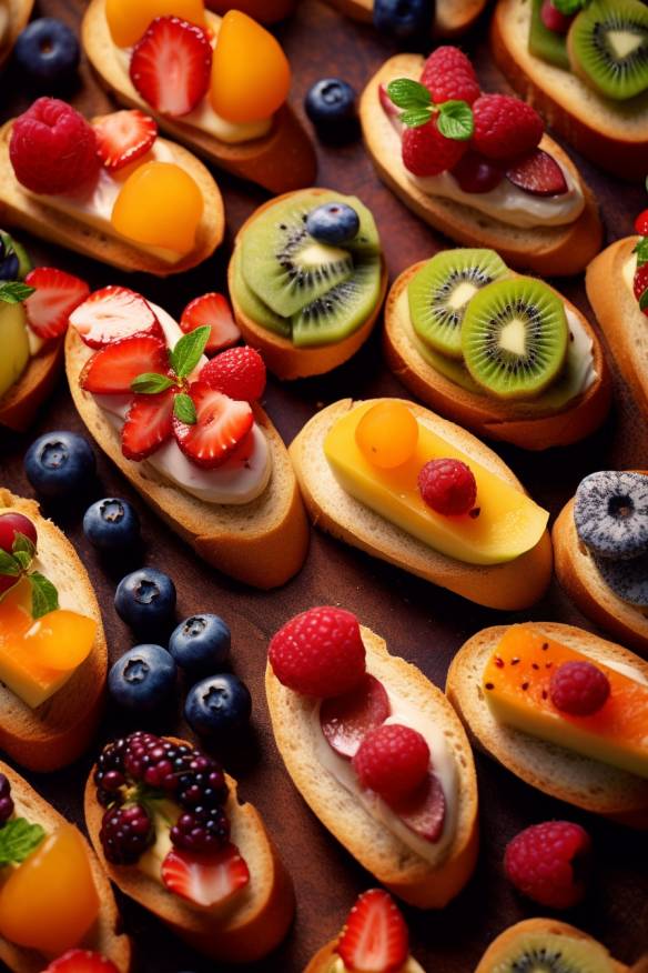 Fruchtige Mini-Crostini - Ein erfrischendes Häppchen für warme Tage