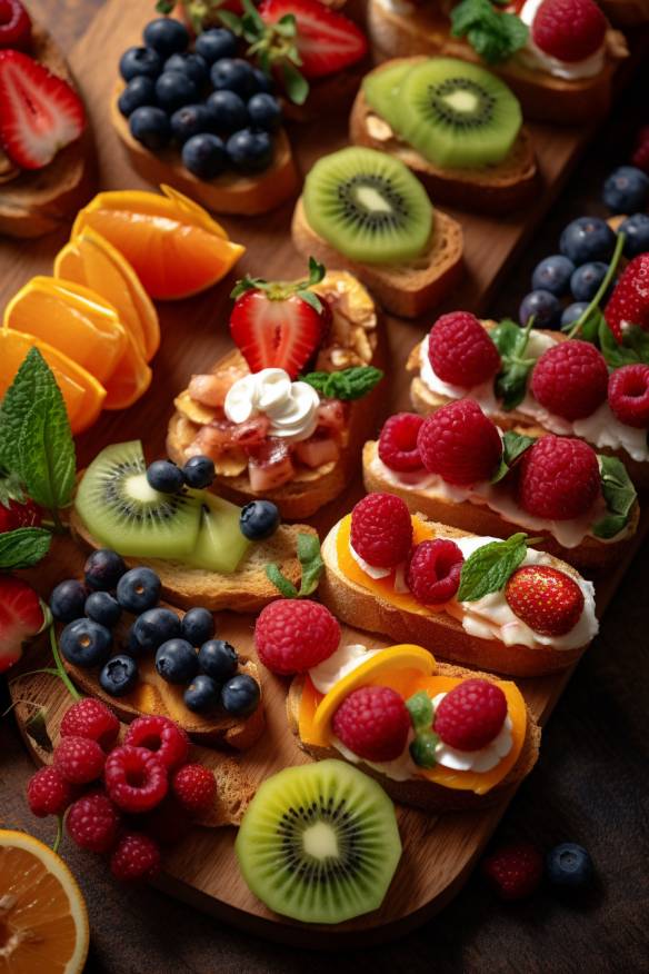 Fruchtige Mini-Crostini - Ein erfrischendes Häppchen für warme Tage