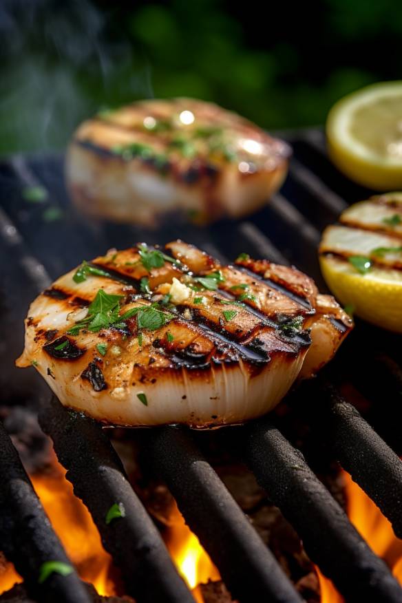 Gegrillte Jakobsmuscheln mit Zitronen-Knoblauch-Butter - Ein Sternekoch ...