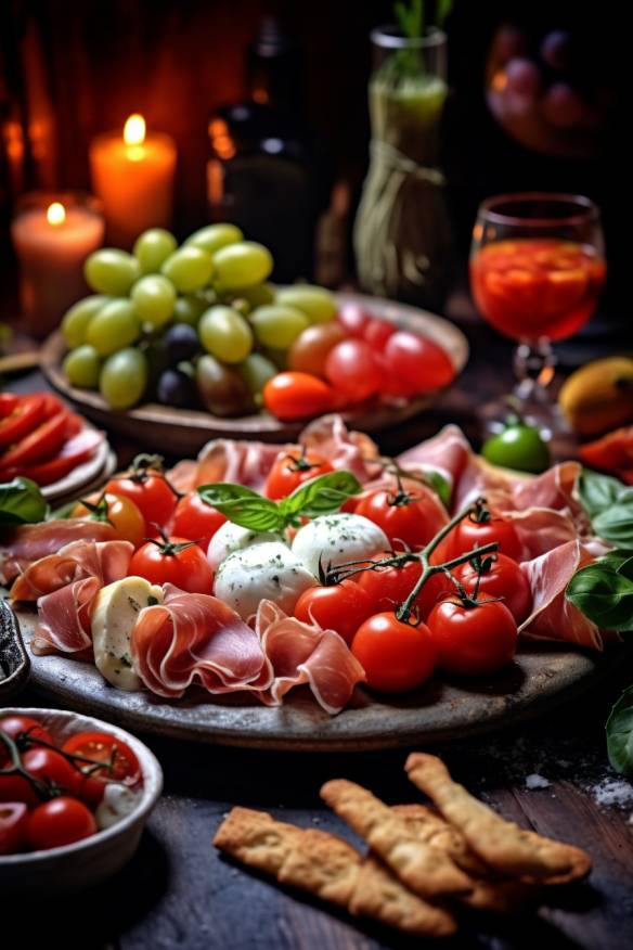 Italienische Häppchen zum Aperitif.