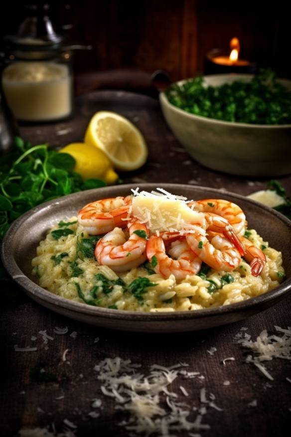 Zitronenrisotto mit Garnelen - Ein frisches und leichtes Rezept