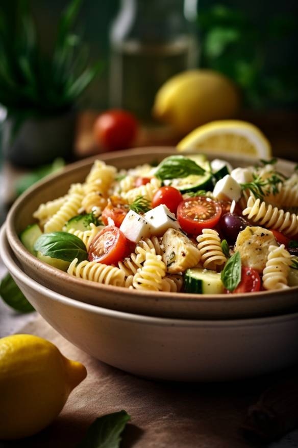 Mediterraner Nudelsalat