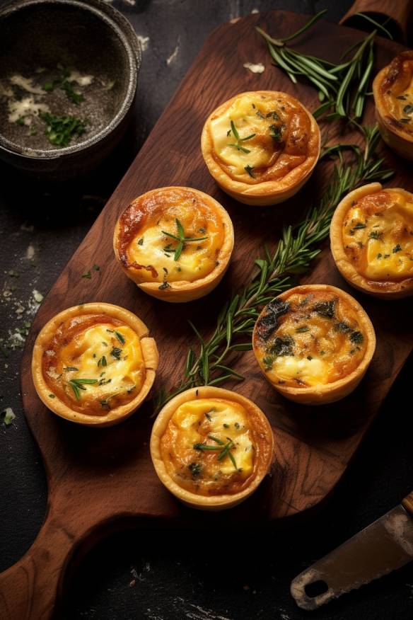 Mini-Quiches auf einem Servierteller