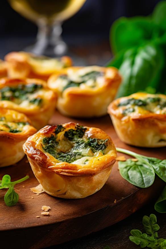 Knusprige Mini-Quiches mit Ziegenkäse und Spinat - Perfektes Fingerfood ...
