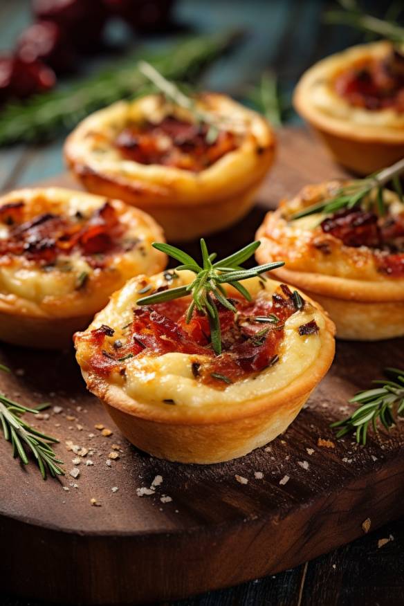 Mini-Quiches mit Ziegenkäse und getrockneten Tomaten - Schnelles ...