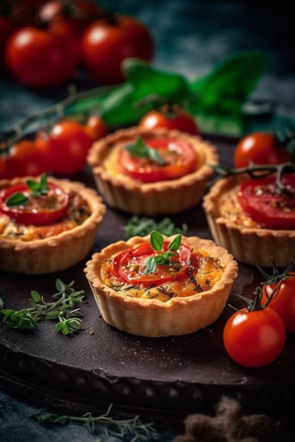 Mini-Quiches mit Ziegenkäse und Tomaten - Perfektes Fingerfood für ...
