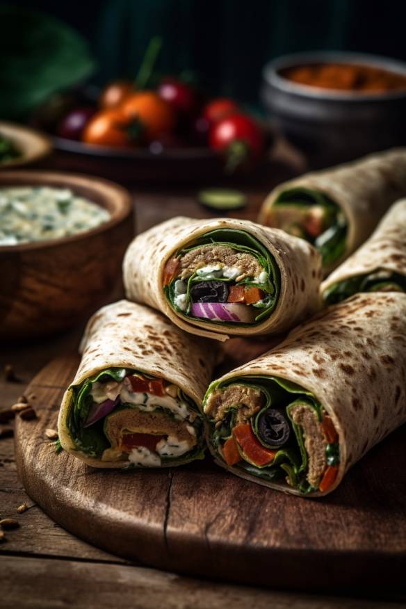 Mini-Wraps mit Gemüsefüllung - Vegetarisches Fingerfood
