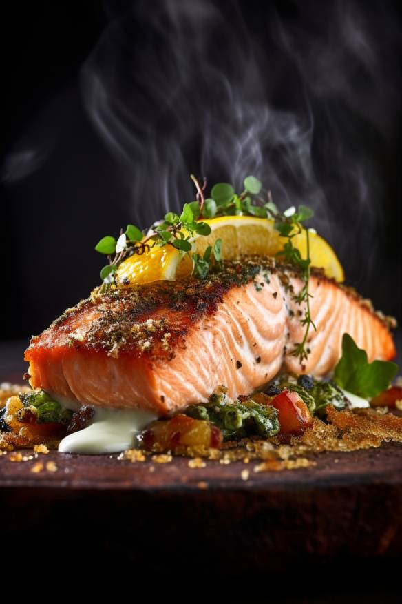 Gebackener Lachs mit Zitronen-Kräuter-Kruste - Ein Leichtes und ...
