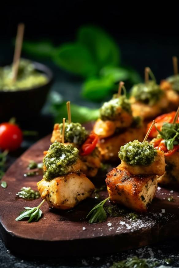 Pesto Chicken Bites - Fingerfood Rezept