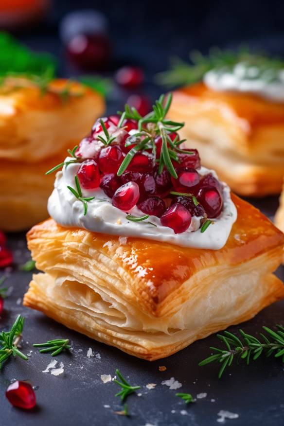 Blätterteighäppchen mit Ziegenkäse und Gemüse - Leckeres Fingerfood für ...
