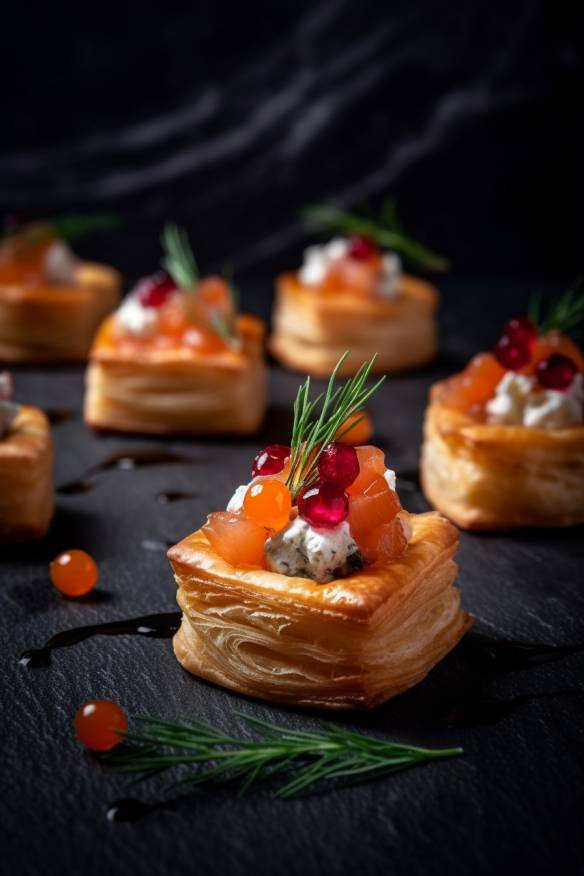 Blätterteighäppchen mit Ziegenkäse und Gemüse - Leckeres Fingerfood für ...