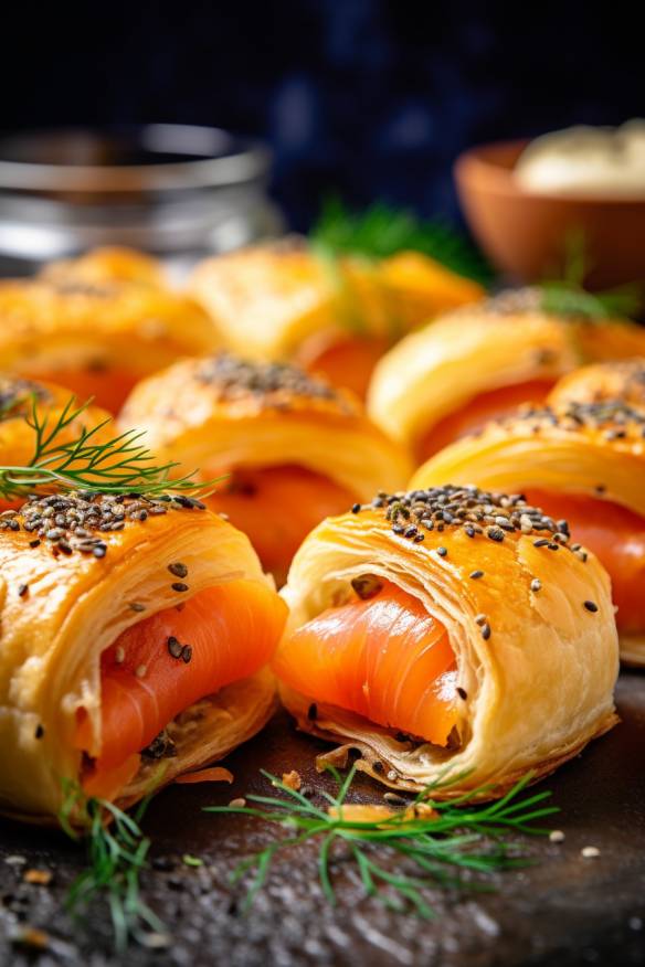 Blätterteig-Schnecken mit Räucherlachs und Frischkäse - Perfekte ...