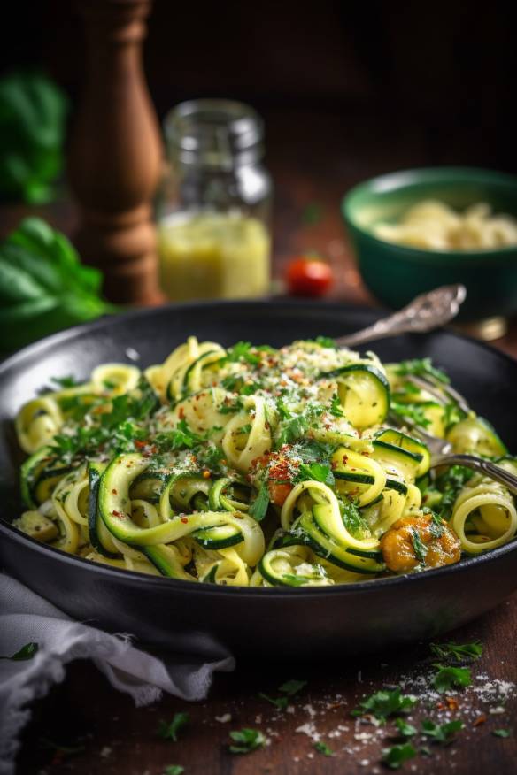 Schnelle und einfache Zucchini-Pasta.