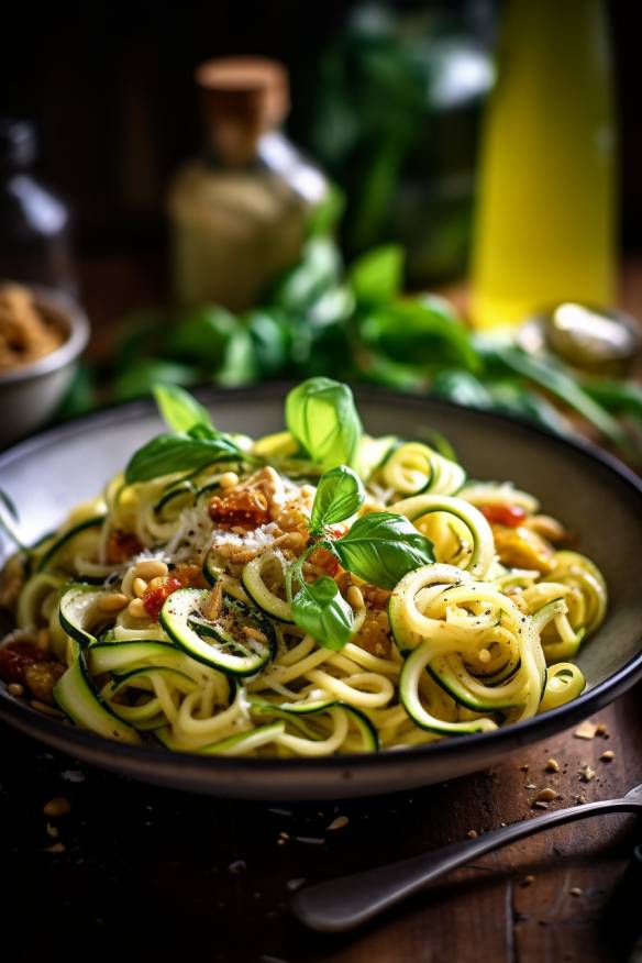 Schnelle und einfache Zucchini-Pasta.