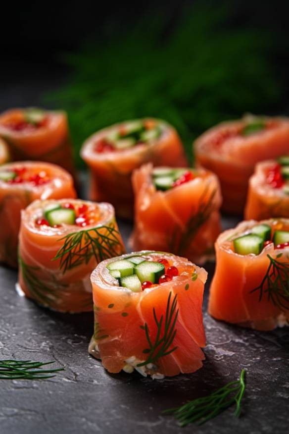 Lachsröllchen - Fingerfood mit Lachs