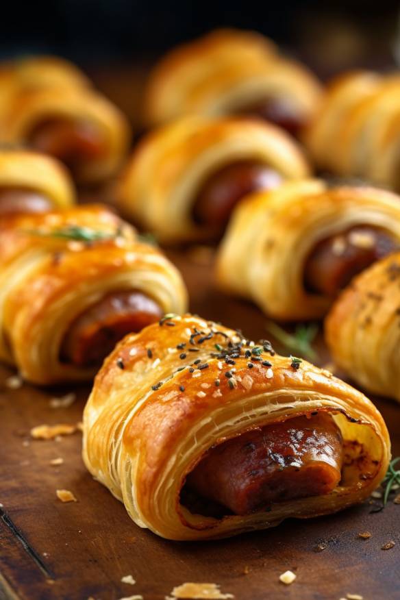 Bratwurst im Blätterteig - Schnelles Fingerfood für jede Party