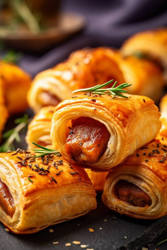 Bratwurst im Blätterteig - Schnelles Fingerfood für jede Party