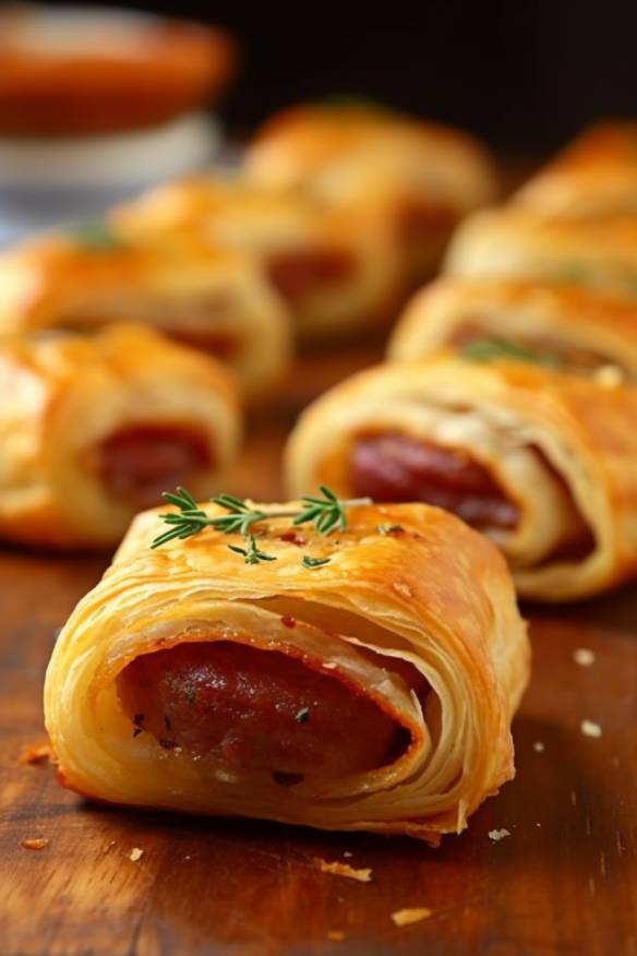 Bratwurst im Blätterteig - Schnelles Fingerfood für jede Party