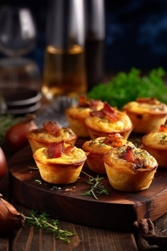 Knusprige Mini-Quiches mit Speck und Zwiebeln – Party-Snacks am Vortag ...