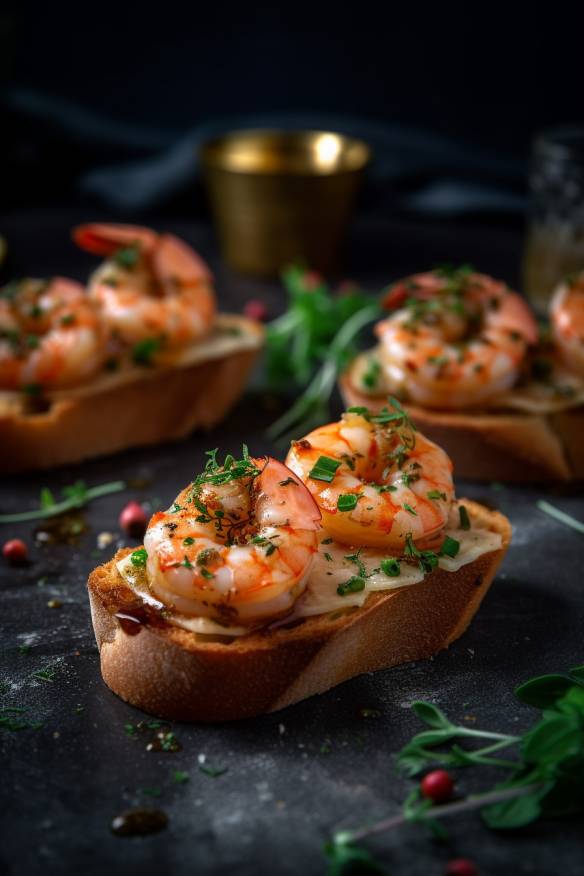 Garnelen-Kräuter-Canapés - Kalte Häppchen für jede Gelegenheit Garnelen-Kräuter-Canapés - Kalte Häppchen für jede Gelegenheit