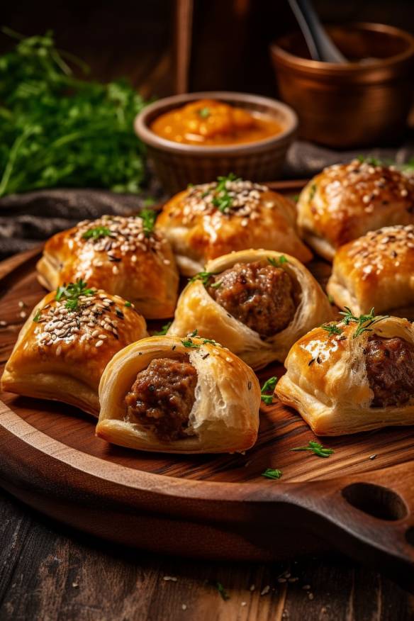 Würzige Hackbällchen im Teigmantel