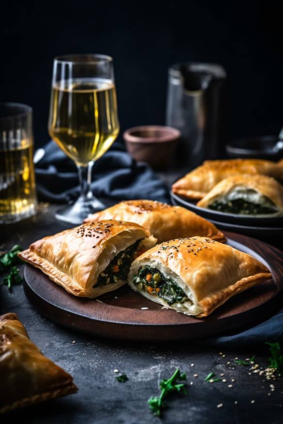 Spinat- und Feta-Taschen - Perfektes vegetarisches Fingerfood für die Party