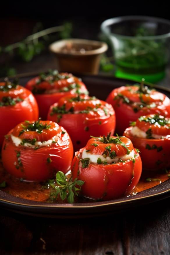 Gefüllte Tomaten Fingerfood mit mediterraner Füllung