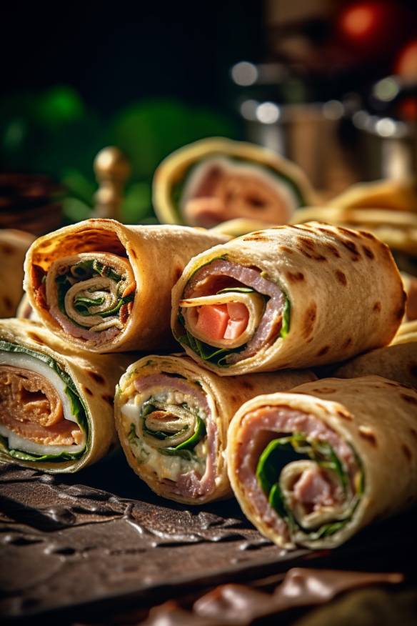 Gefüllte Wraps für kaltes Buffet