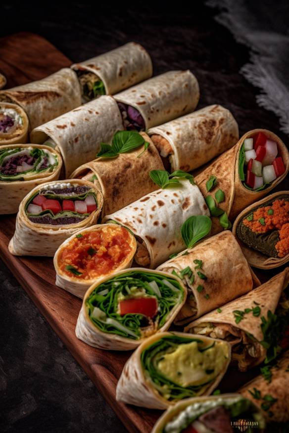 Gefüllte Wraps für kaltes Buffet