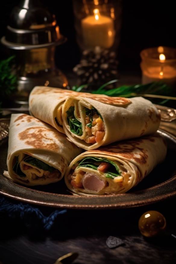 Gefüllte Wraps auf einem Teller