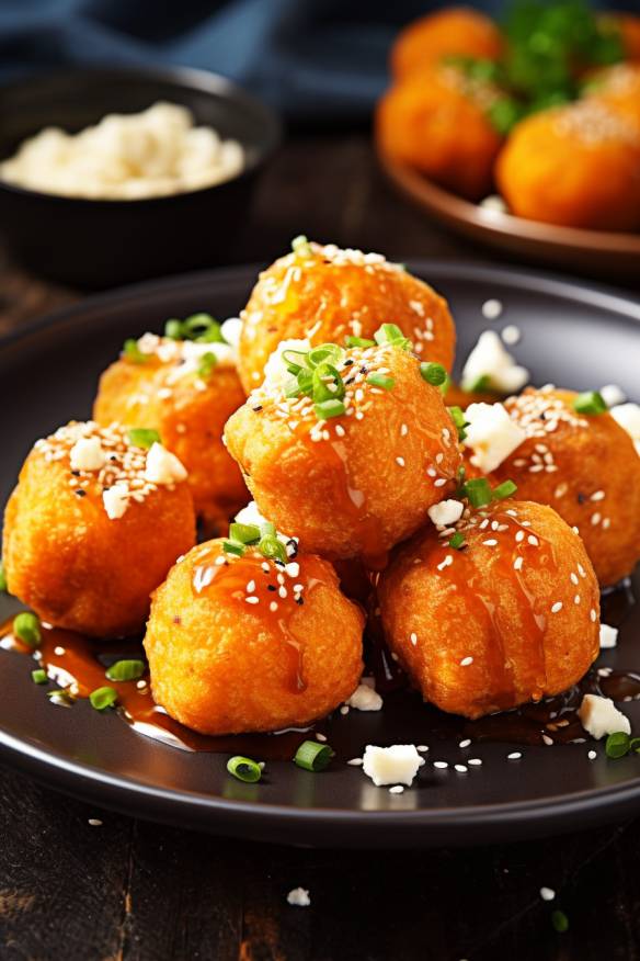 Knusprige Süßkartoffel-Feta-Bällchen - Perfekte Partysnacks