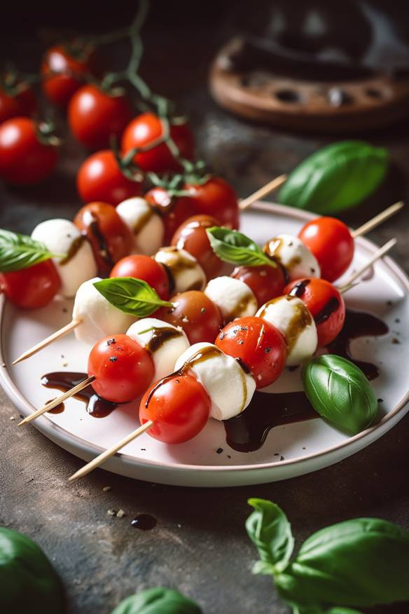 Tomaten-Mozzarella-Spießchen - Leckere Häppchen für den Aperitif