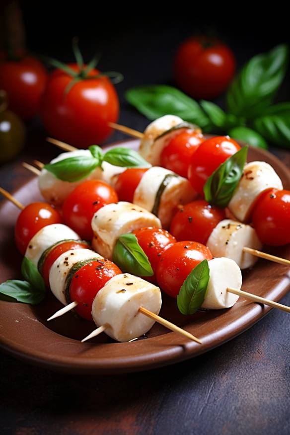 Tomaten-Mozzarella-Spießchen - Leckere Häppchen für den Aperitif