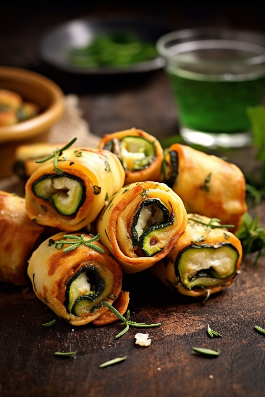 Zucchini-Feta-Röllchen - schnelles Fingerfood in Minuten zubereitet