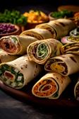 Gefüllte Wraps für kaltes Buffet